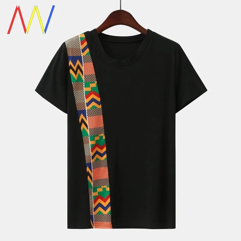 Men's white oversized short sleeve shirt with loose fit on casual display