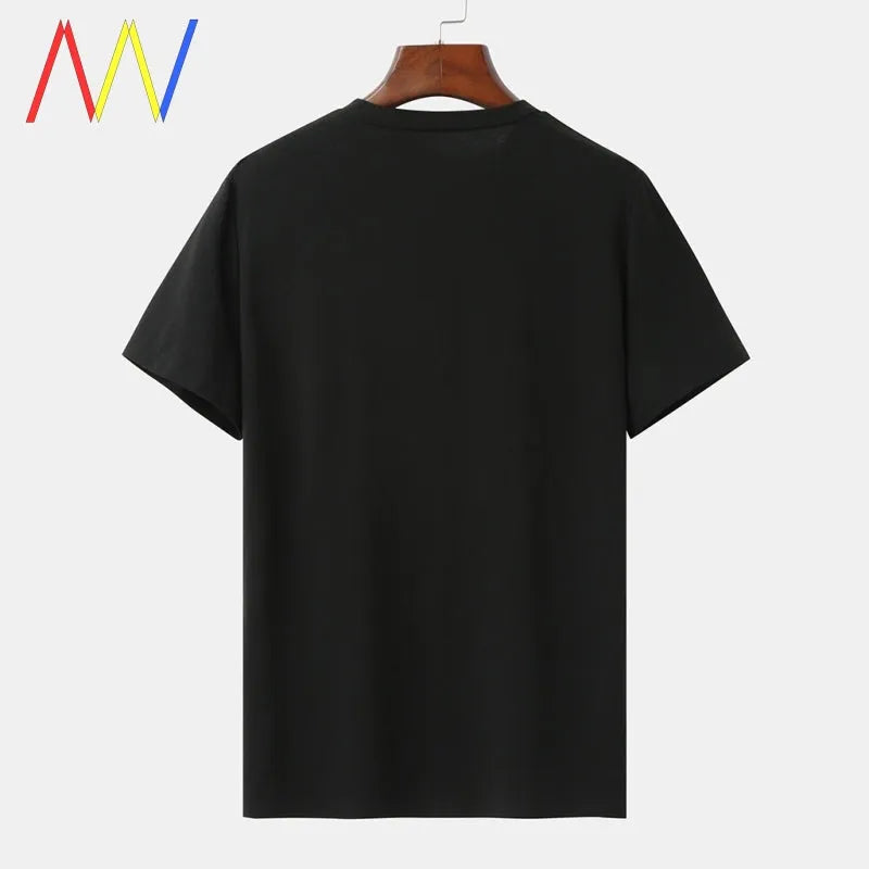 Men's white oversized short sleeve shirt with loose fit on casual display