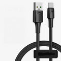 Baseus black and white Micro USB fast charging cables showing 1 metre and 2 metre length options