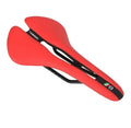 Black plastic bicycle saddle 143mm wide with chrome molybdenum steel rails for road mountain folding bikes