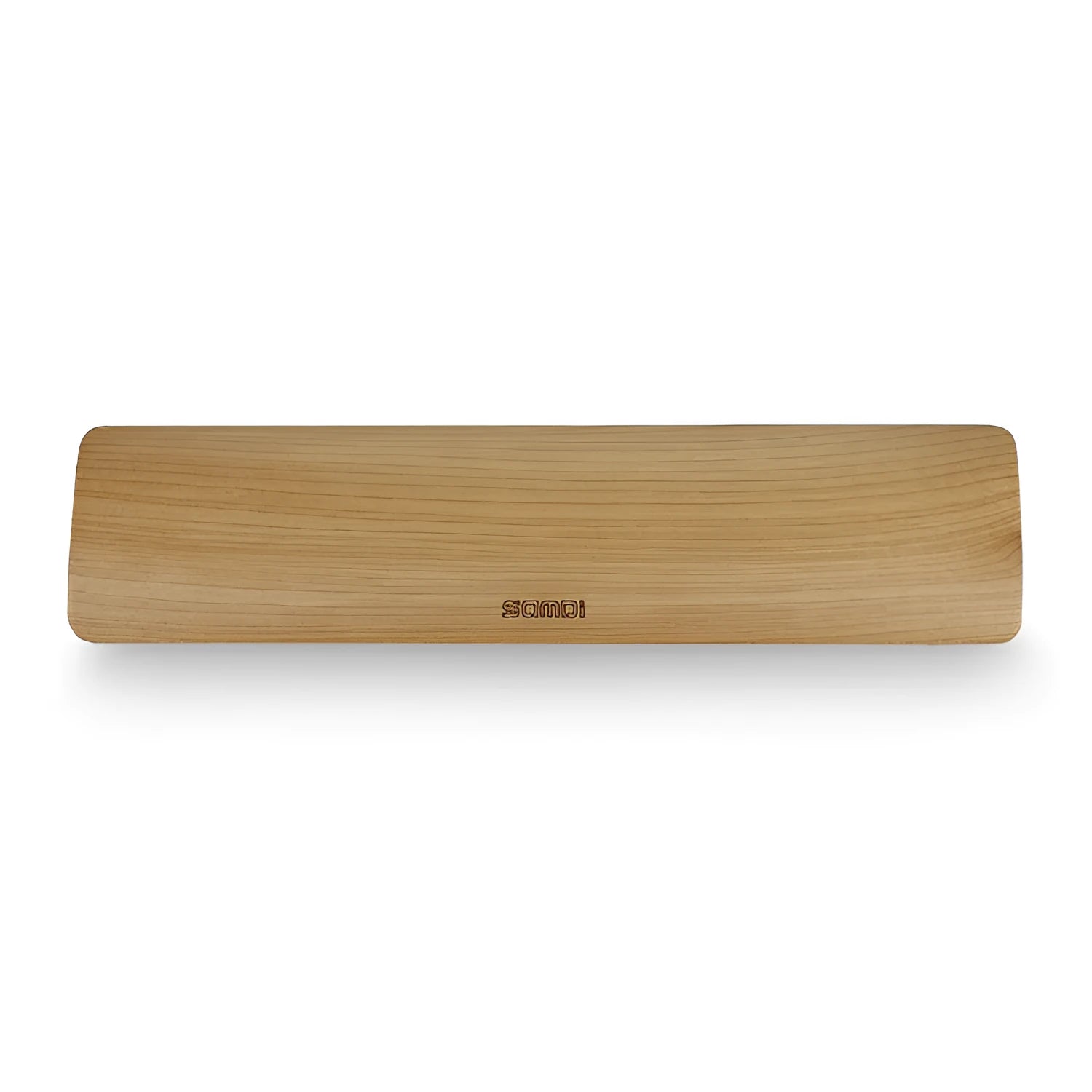 Single-sided wooden wrist pad in birch or walnut, 29.9x7.6x1 mm keyboard support