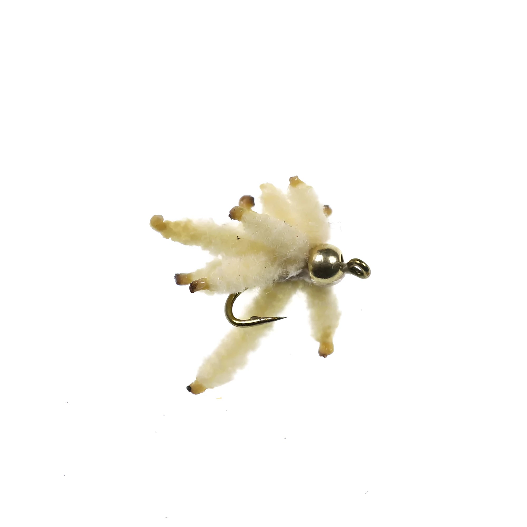 Fly fishing white striped horse mouth simulation maggot hook, artificial breadworm bait with metal hook, floating style