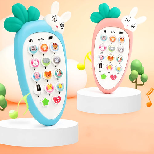 Baby electronic phone toy in multiple colours with educational buttons for toddler development