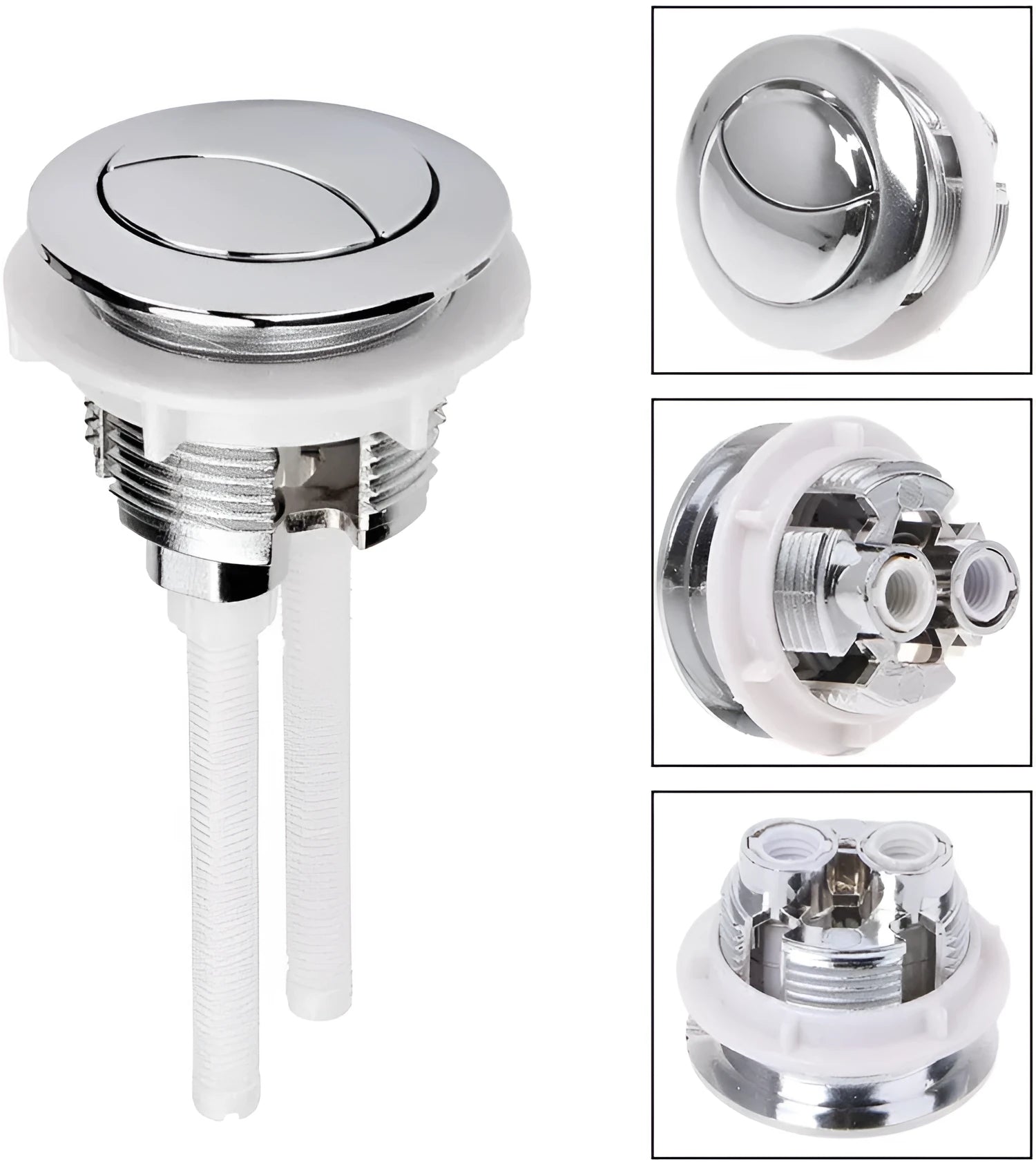 White 38mm ABS plastic toilet flush button for ground drainage toilet systems