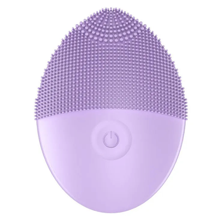 Silicone electric facial cleanser in blue with 5 gears ultrasonic rotation 20g waterproof