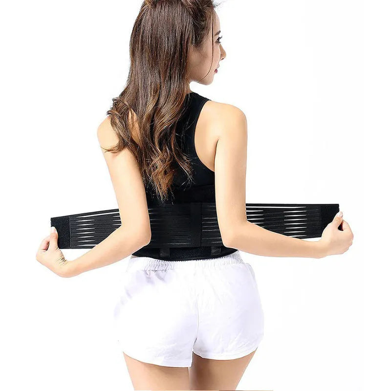 Self-heating waist protection belt in elastic cloth for lumbar muscle strain support