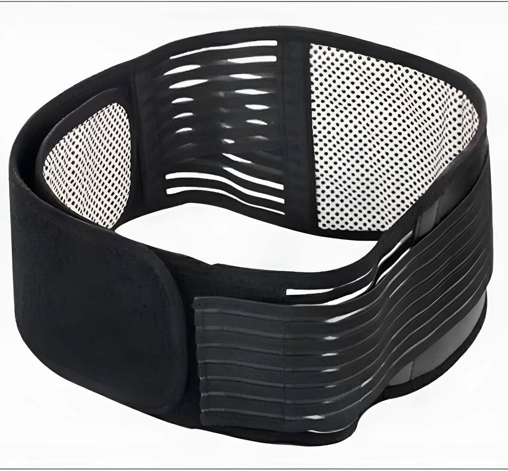 Self-heating waist protection belt in elastic cloth for lumbar muscle strain support