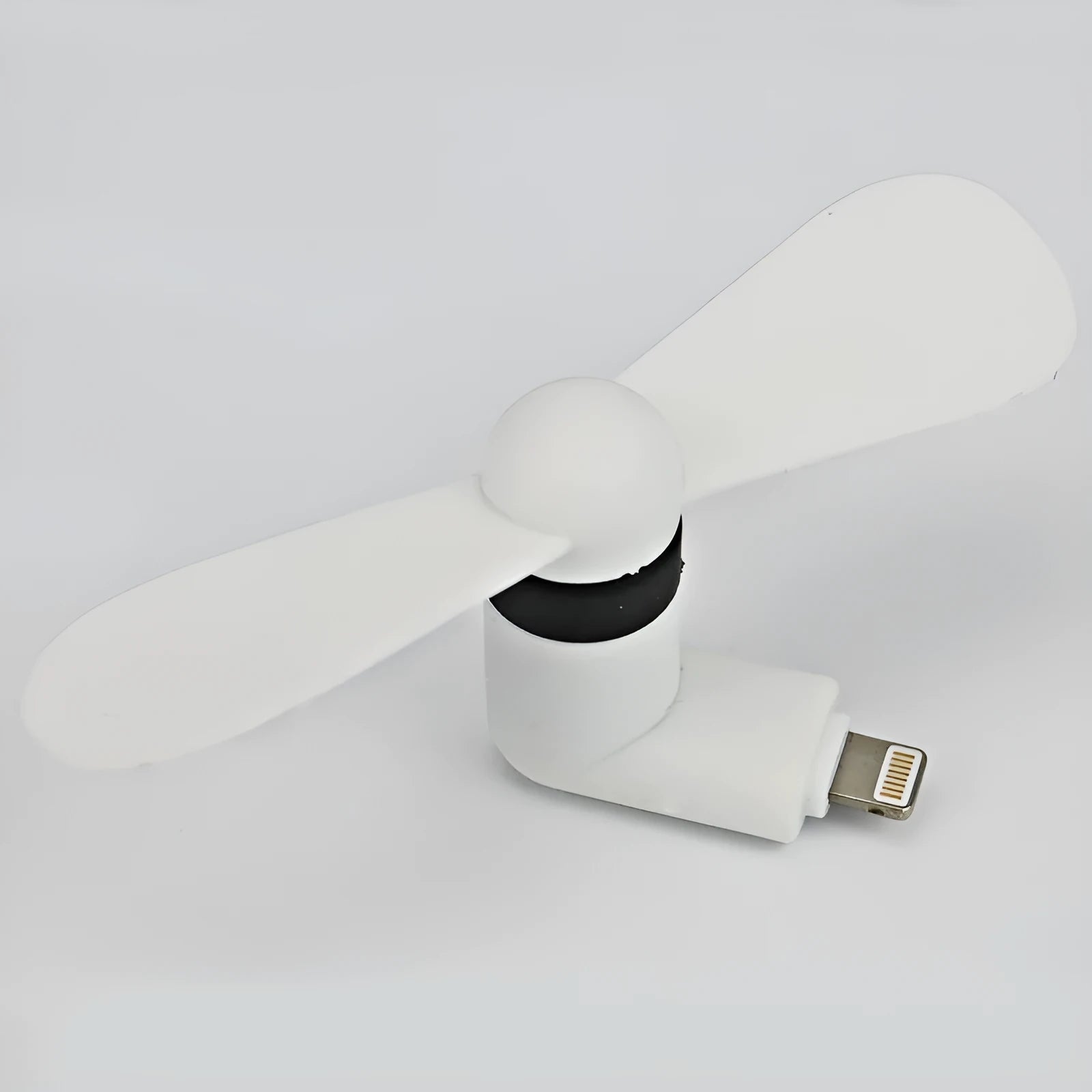 Mobile phone mini fan with plastic blades in six colour options compatible with iPhone and Android