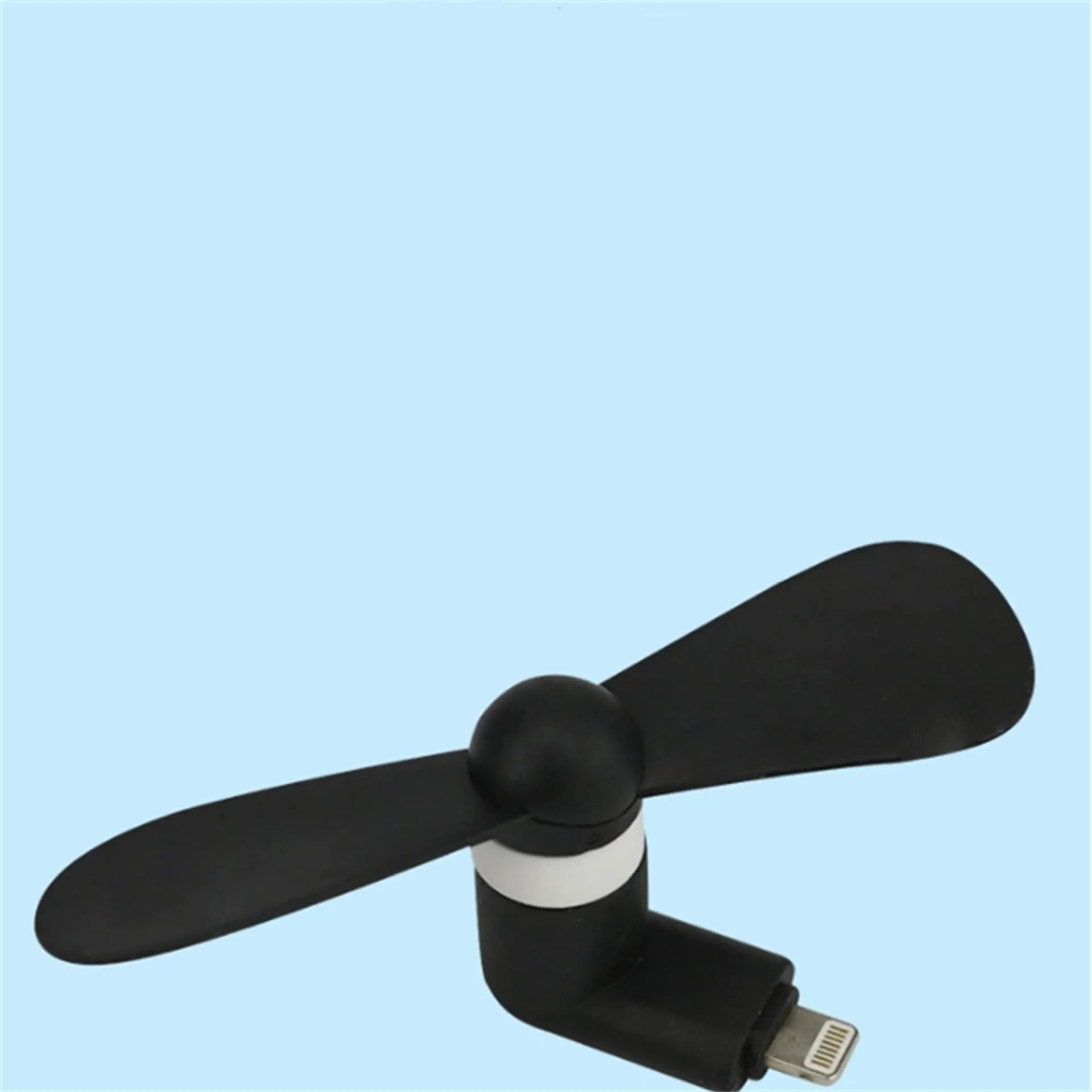 Mobile phone mini fan with plastic blades in six colour options compatible with iPhone and Android