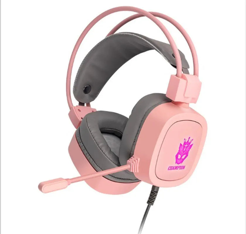 Black gaming headset with microphone and sponge ear cushions on a white background