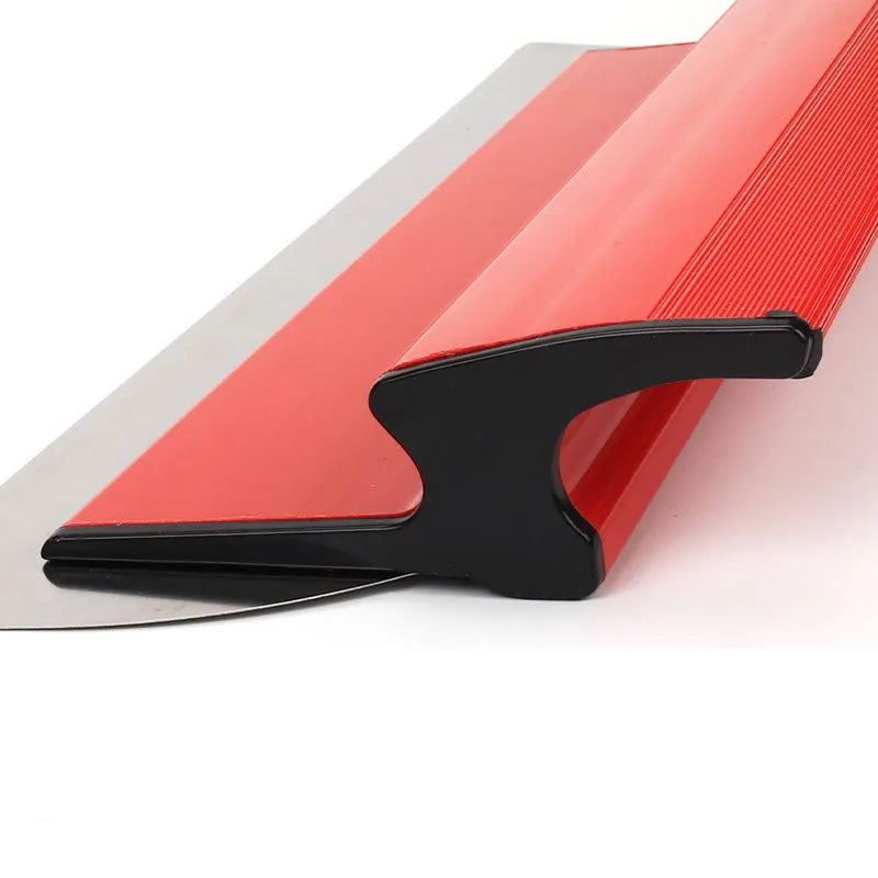 Red handled 40 cm leveling scraper for wall putty and wallpaper removal