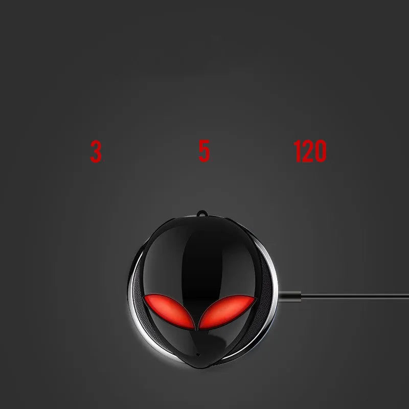 Starman T8 Alien design Bluetooth wireless earbuds with charging case showing coloured LED lighting effects