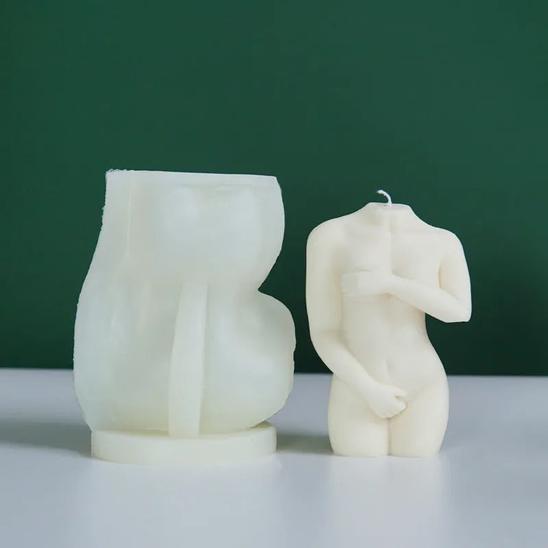 Silicone female body candle mould showing detailed body shape design