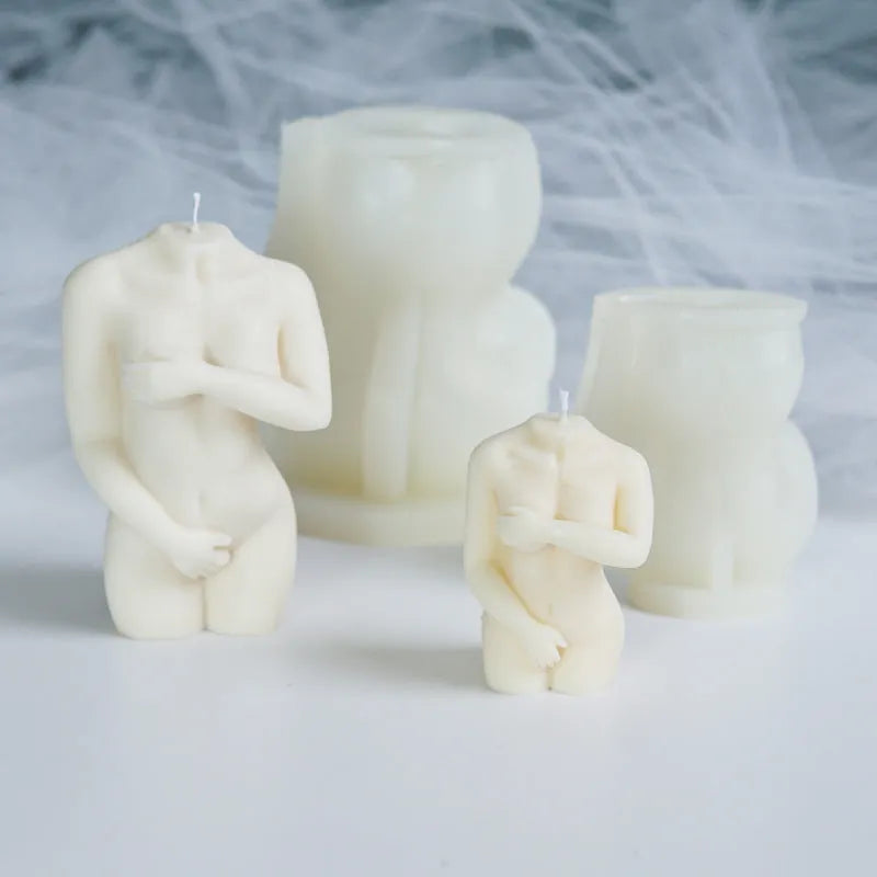 Silicone female body candle mould showing detailed body shape design
