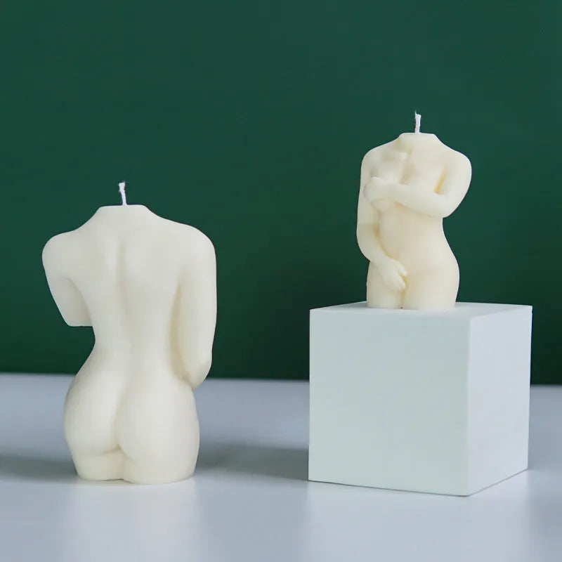 Silicone female body candle mould showing detailed body shape design