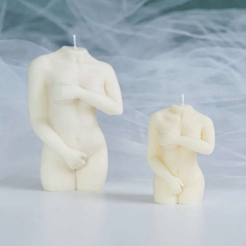 Silicone female body candle mould showing detailed body shape design