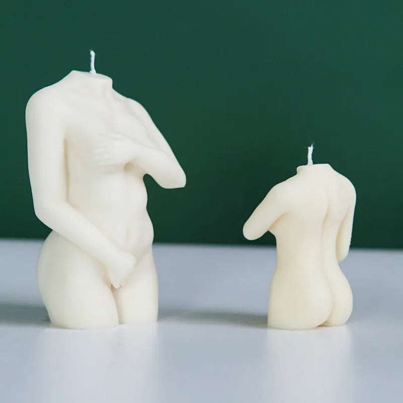 Silicone female body candle mould showing detailed body shape design