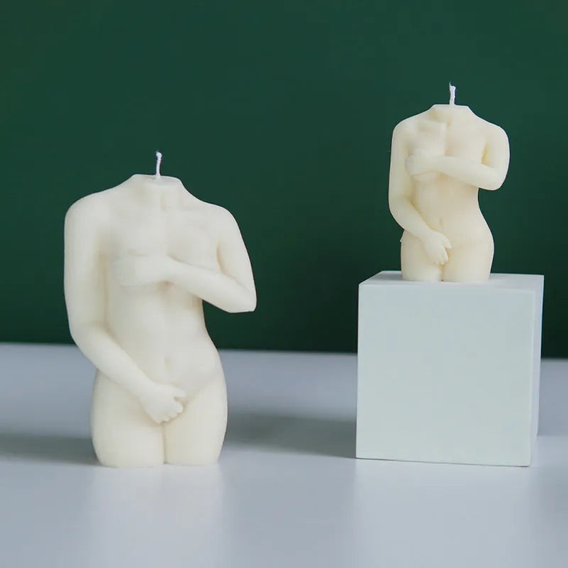 Silicone female body candle mould showing detailed body shape design