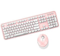 Ferris Hand wireless keyboard and mouse set in lipstick mixed colour with multimedia keys and ergonomic design