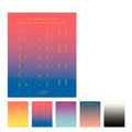 Gradient Morandi style label stickers in four colour options showing 88x110mm sizing