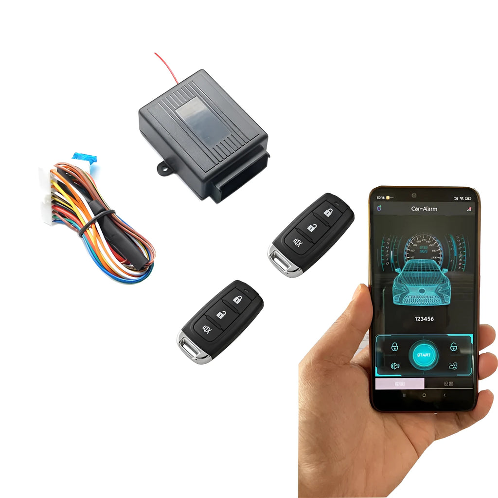 GIORDON universal car alarm system remote central lock in black with seamless welding