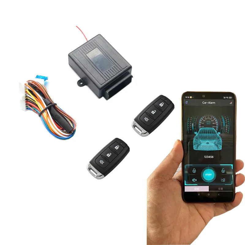 GIORDON universal car alarm system remote central lock in black with seamless welding