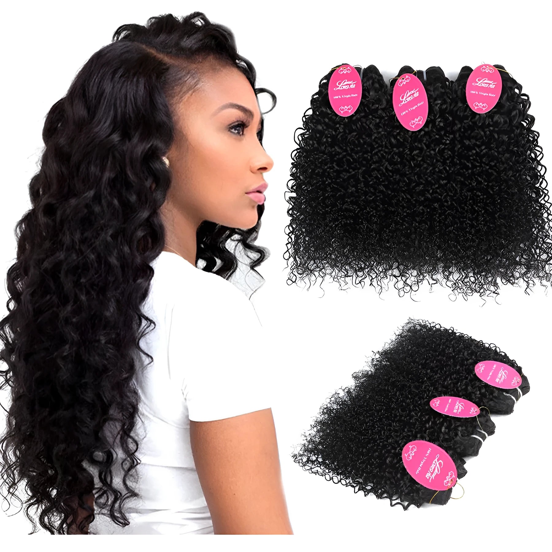 Kinky curly hair bundle Brazilian real hair 8-26 inch machine processed