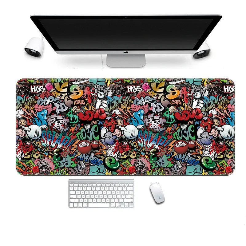 Spot gaming mouse pad super long extra large non-slip rubber cloth desktop pad with keyboard and mouse