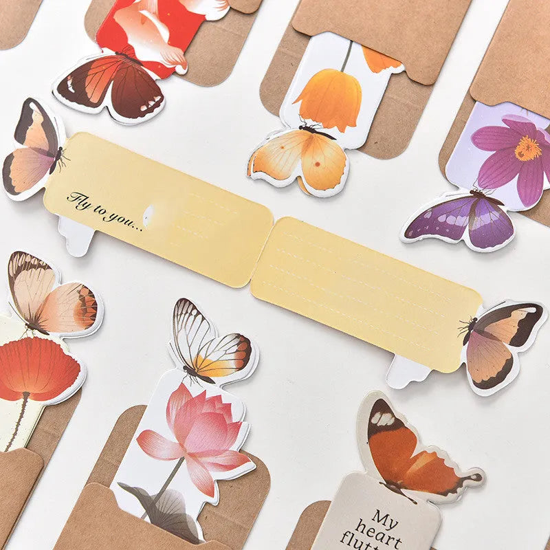 Butterfly paper bookmark with Japanese and South Korean cute design measuring 13.5cm by 5.5cm