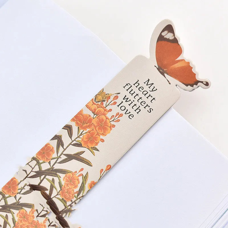 Butterfly paper bookmark with Japanese and South Korean cute design measuring 13.5cm by 5.5cm