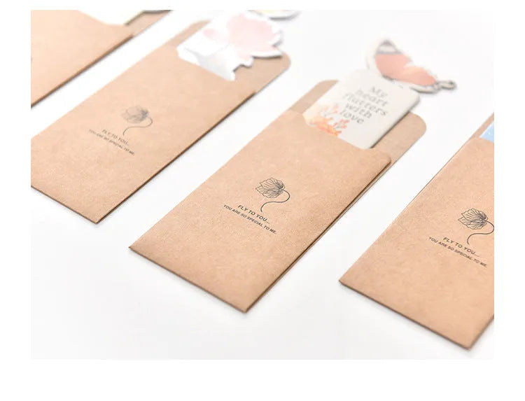 Butterfly paper bookmark with Japanese and South Korean cute design measuring 13.5cm by 5.5cm