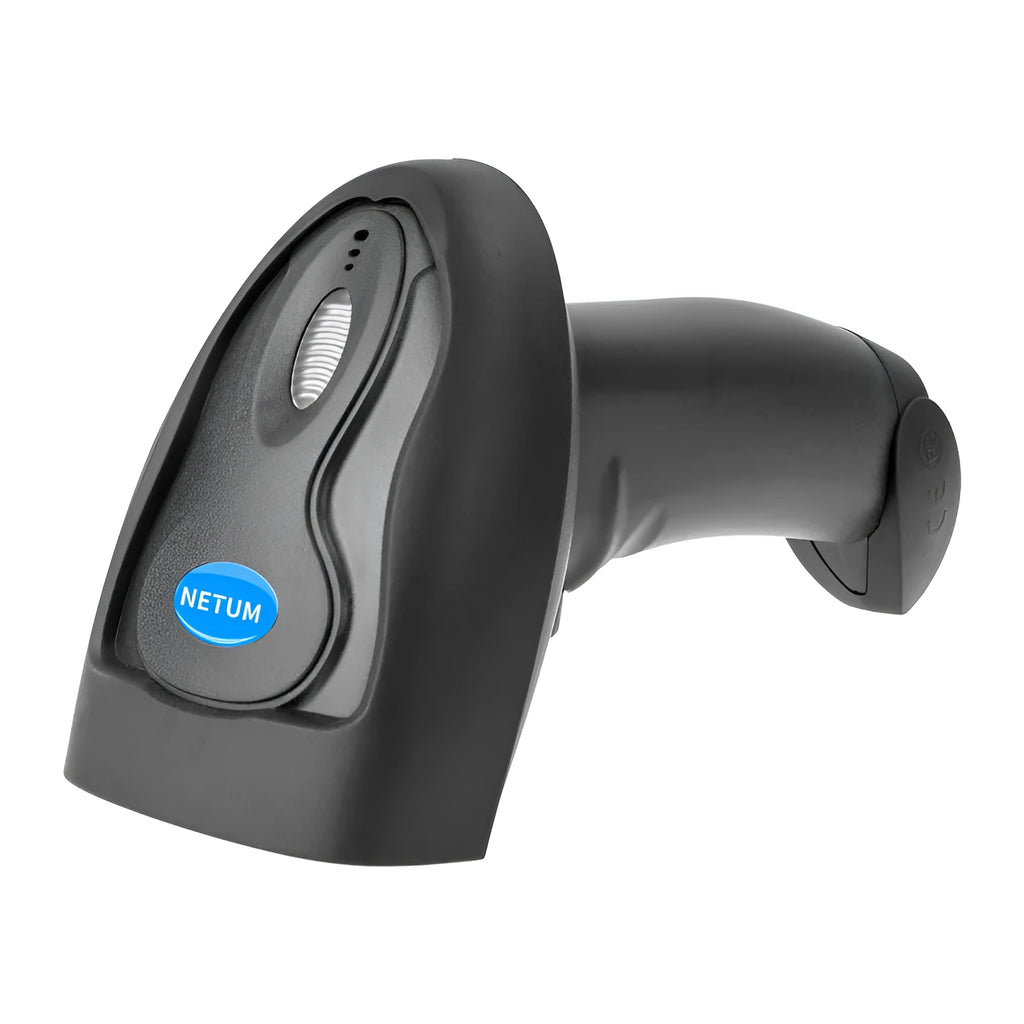 Black wireless laser barcode scanner handheld device with USB interface