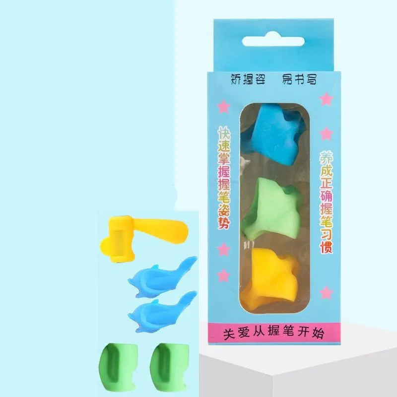 Children's writing orthosis pen holders with writing corrector in multiple colour and style options