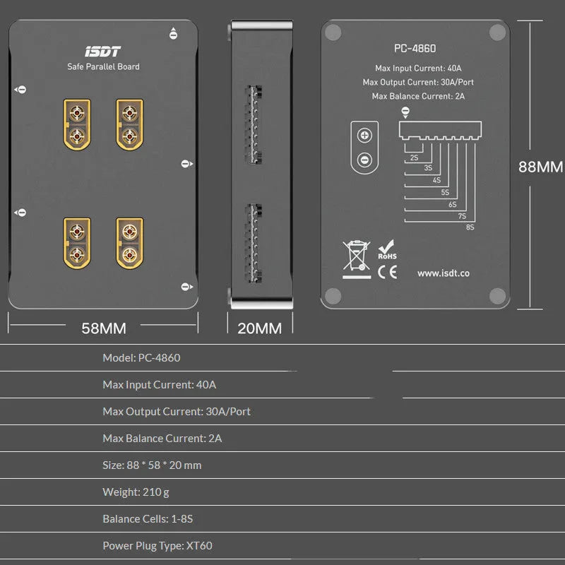 Grey Astor parallel charging board for RC model battery charging