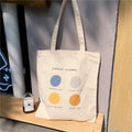 Women's geometric pattern canvas tote bag with shoulder straps in light pink colour