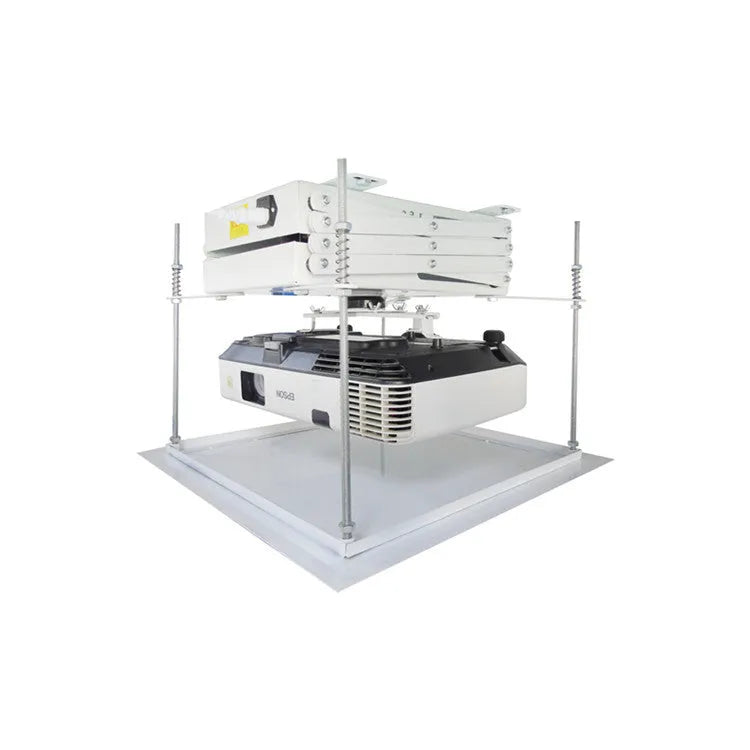 Electric projector lifting hanger with ultra-thin chassis and wireless remote control for ceiling mounting