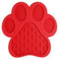 Blue dog lick pad made from food-grade silicone, 180 mm square, with suction cups for wall mounting