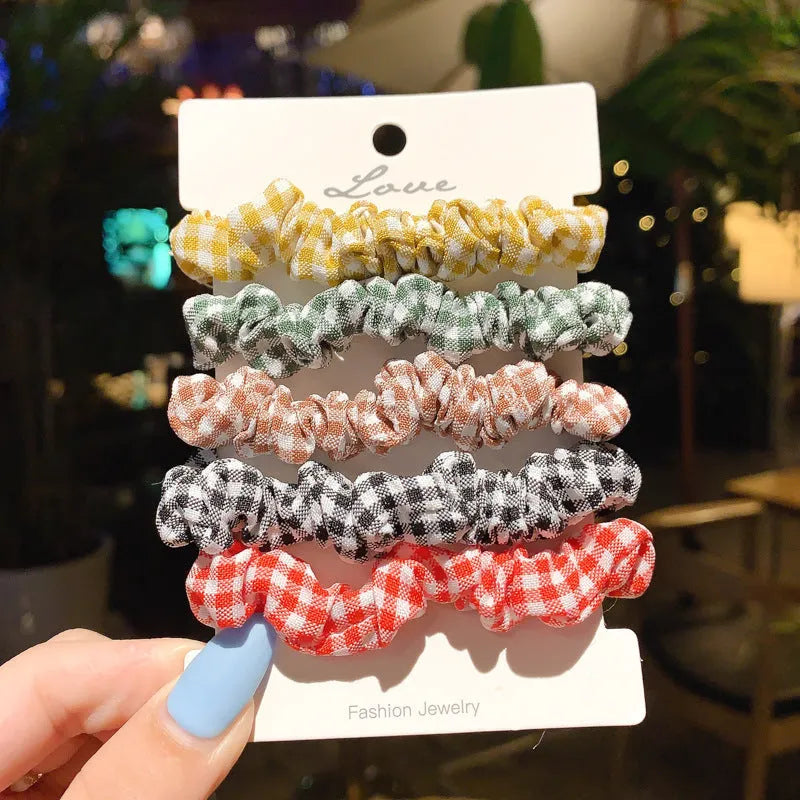 Children's 20-piece hair ring set showing small intestine hair rings and large intestine head ropes in autumn colours