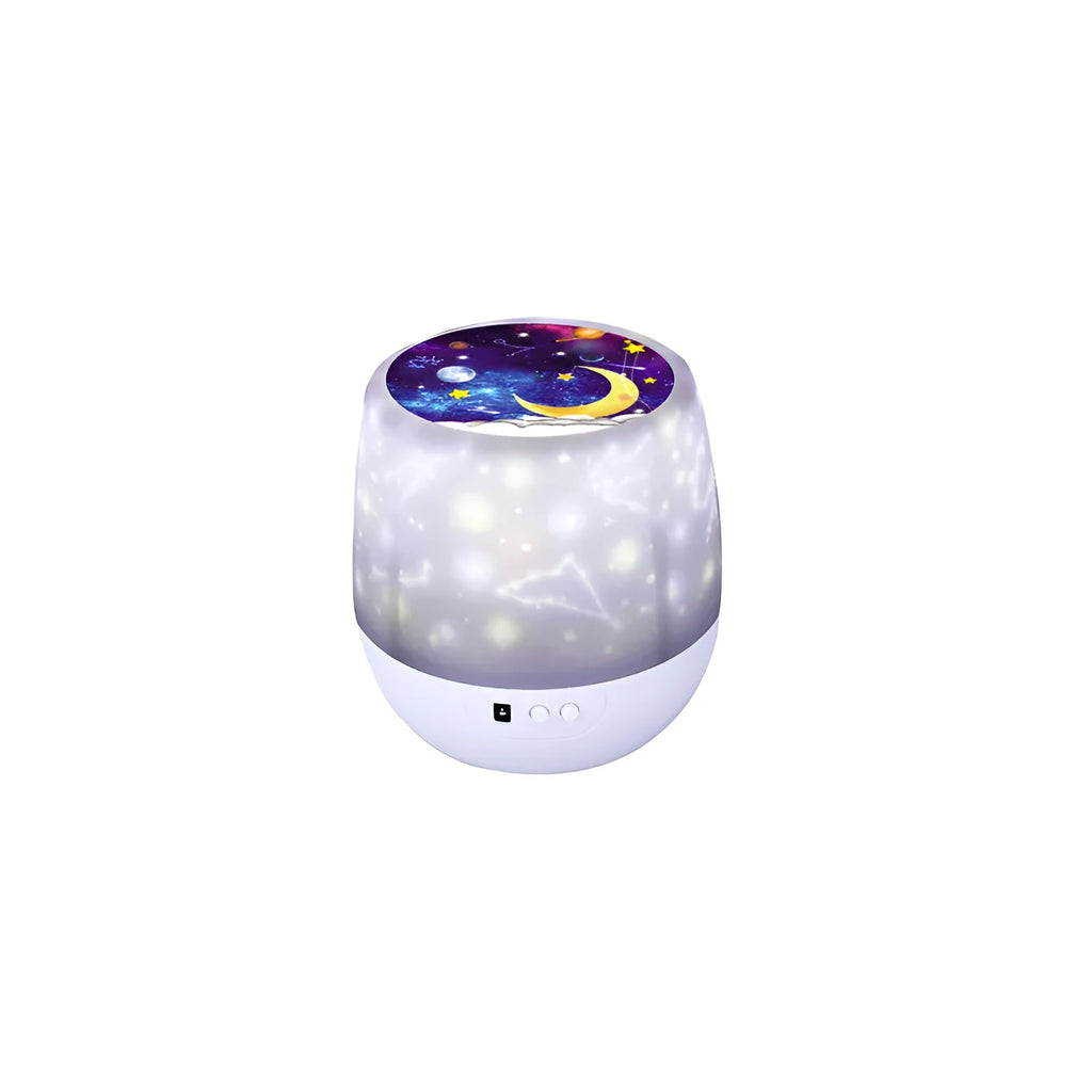 Pruixin rotating projector night light displaying star and love patterns on a wall