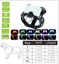 USB rechargeable LED silicone dog collar with seven colour modes for small to large breeds