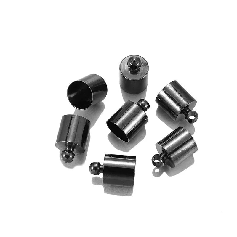 Assorted copper bell weight caps and tassel caps in various electroplated colours and sizes for jewellery making.