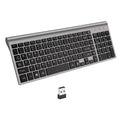 Wireless keyboard iron gray silicone keys ultra-thin profile with Nano USB receiver stored on back