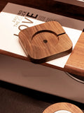 Walnut wood magnetic wireless charging bracket for iPhones with protective cover