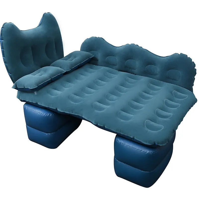 Car inflatable bed 170x80cm folding cushion in cartoon navy print for SUV rear seat rest