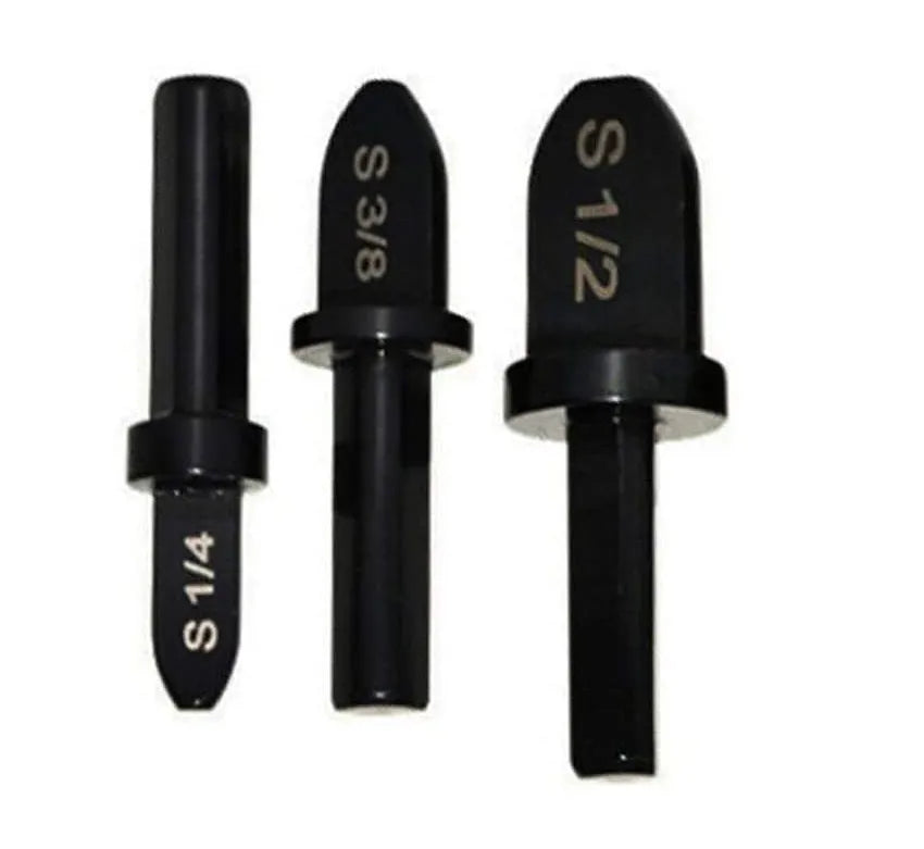 Electric tube expander 6pc set stainless steel black copper pipe expanders for drill HVAC installation sizes 7/8 to 1/4 inch