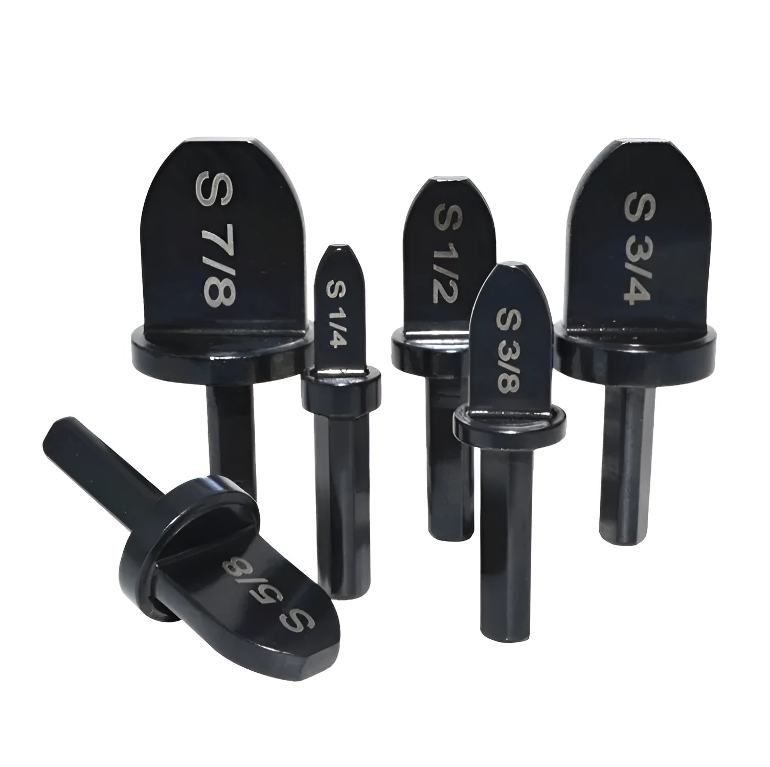 Electric tube expander 6pc set stainless steel black copper pipe expanders for drill HVAC installation sizes 7/8 to 1/4 inch
