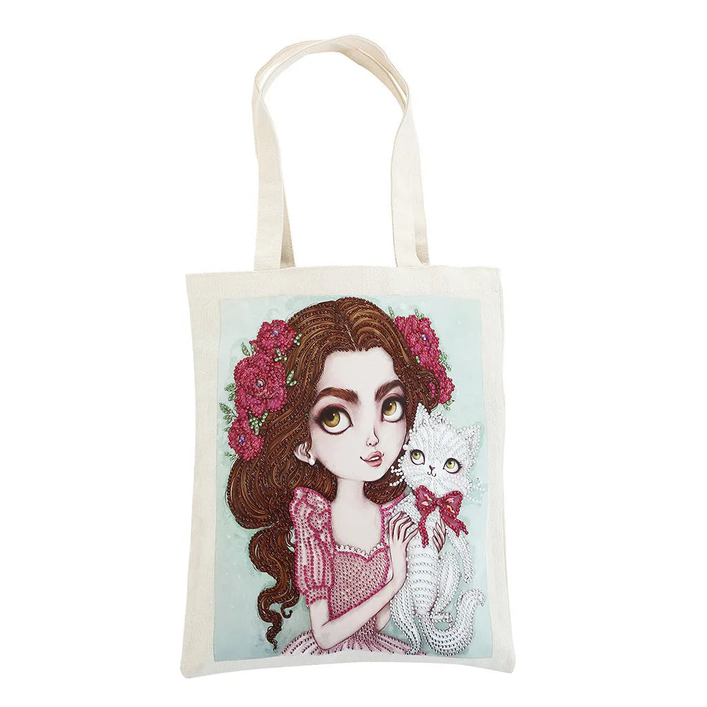 DIY diamond painting cotton tote bag 28x35cm with multiple style options