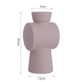 Hammer-textured ceramic vase in Morandi beige, brown, or purple colours