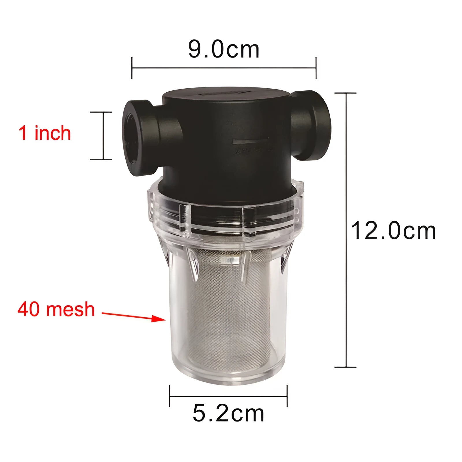 Y-type stainless steel mesh water pre-filter with plastic body for household sediment filtration