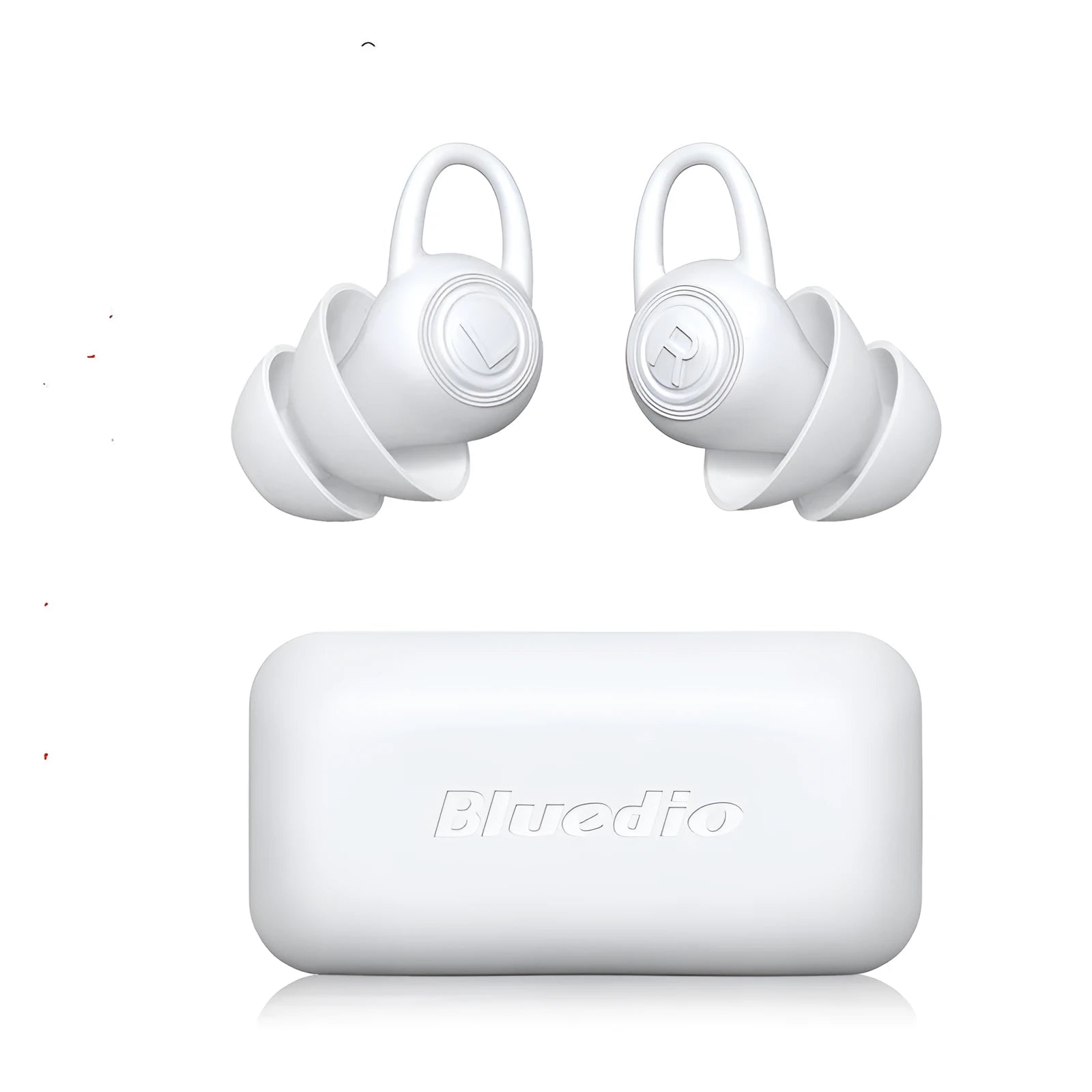 White silicone ear plug shown with individual packaging for noise reduction